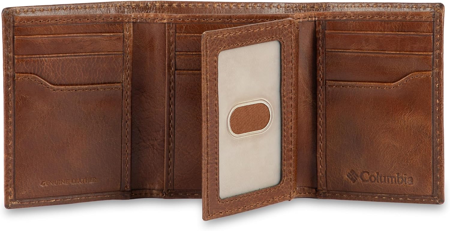 BILLETERA PARA HOMBRE COLUMBIA SLIM BIFOLD CON VENTANA PARA ID TAN - 3