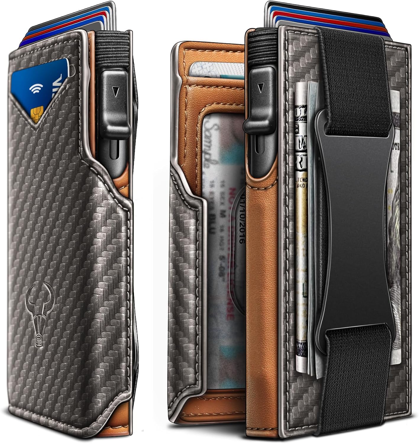 BILLETERA PARA HOMBRE BULLIANT SLIM DE CUERO CON CLIP METÁLICO Y CIERRE MAGNÉTICO - 1