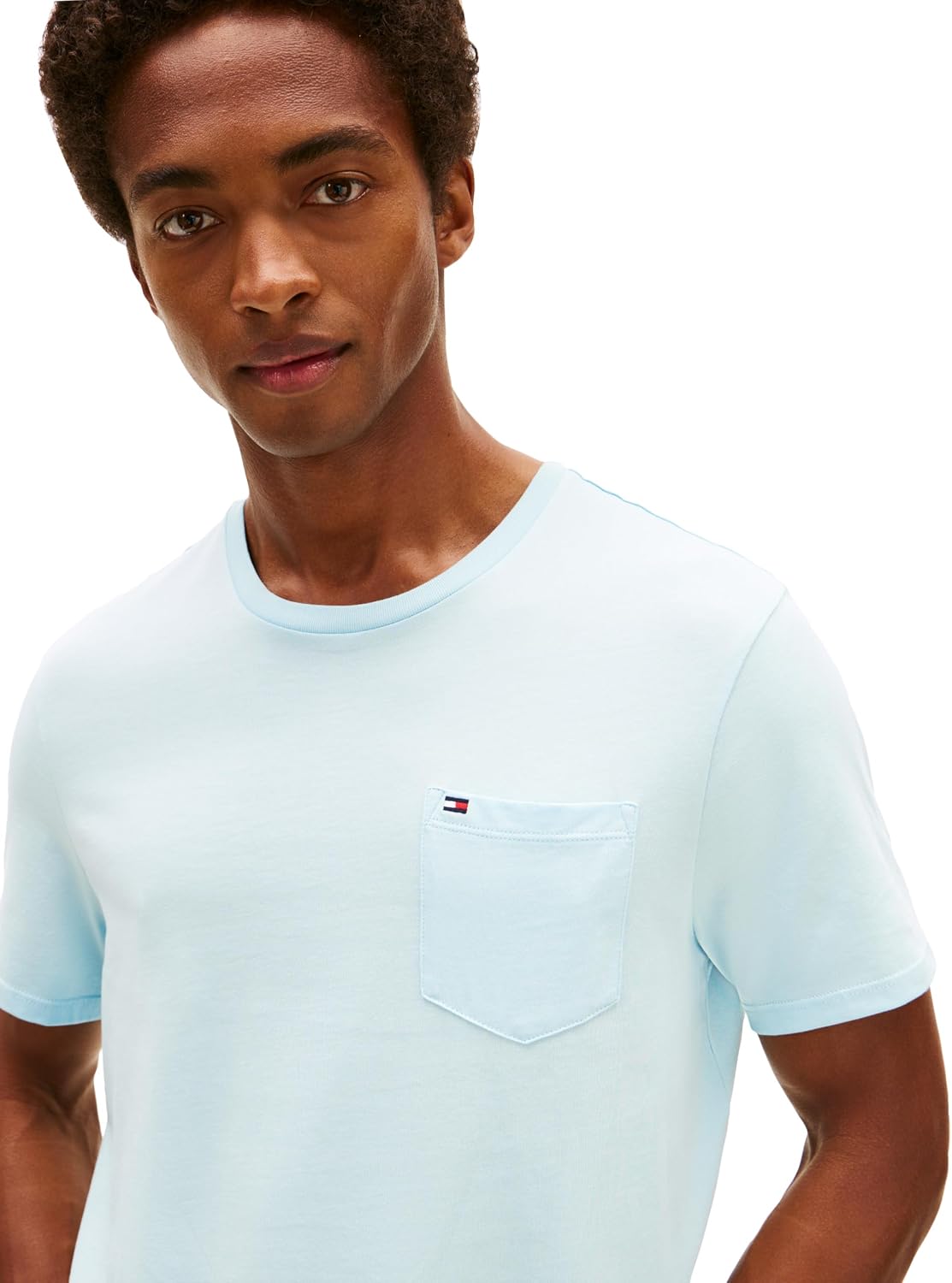 CAMISETA PARA HOMBRE TOMMY HILFIGER ESSENTIAL MANGA CORTA ALGODÓN CUELLO REDONDO CON BOLSILLO AZUL - 2