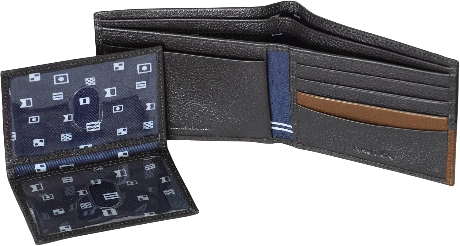 BILLETERA PARA HOMBRE NAUTICA BIFOLD DE CUERO CON BLOQUEO RFID - 2