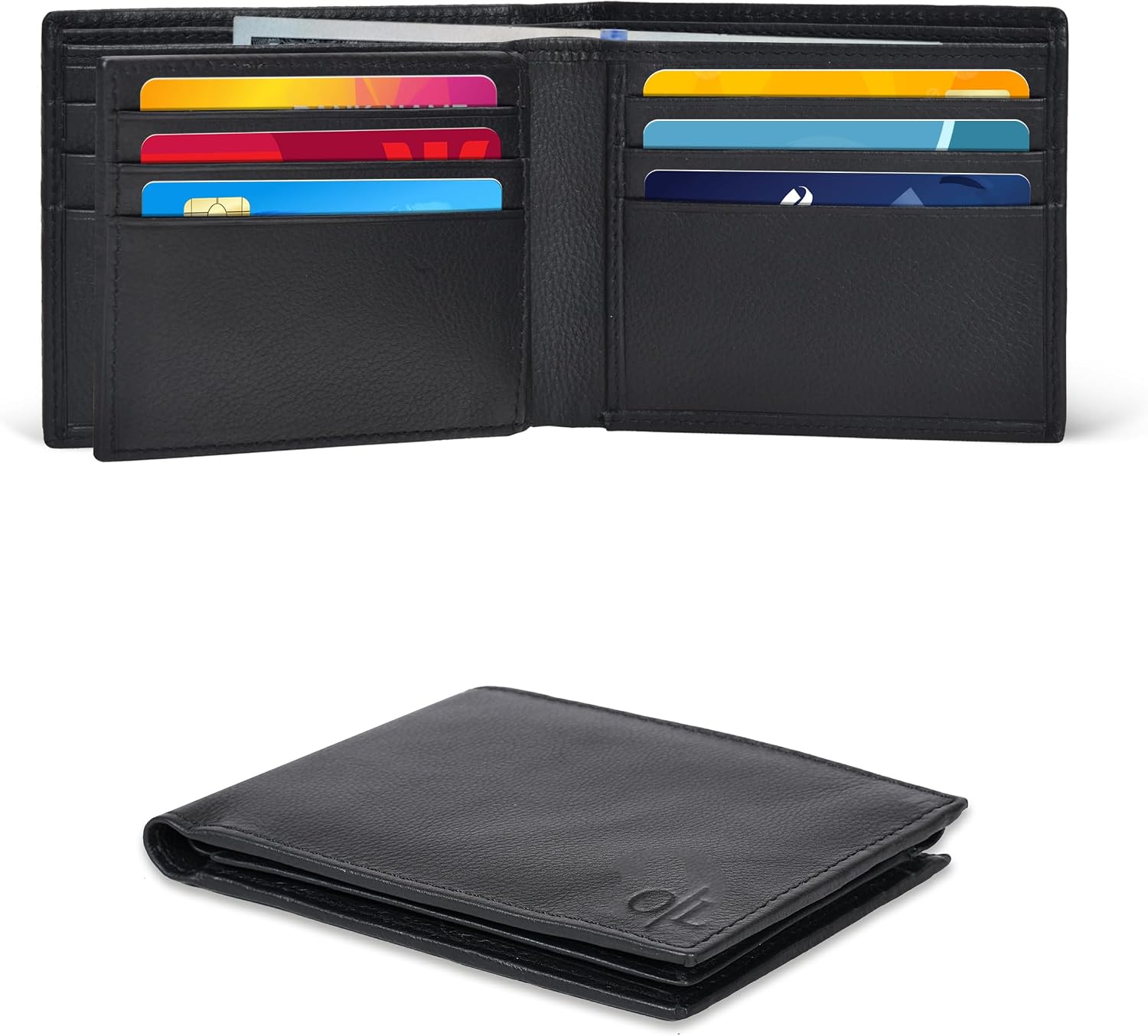 BILLETERA PARA HOMBRE OAK LEATHERS SLIM RFID BIFOLD CUERO VACUNO - 1
