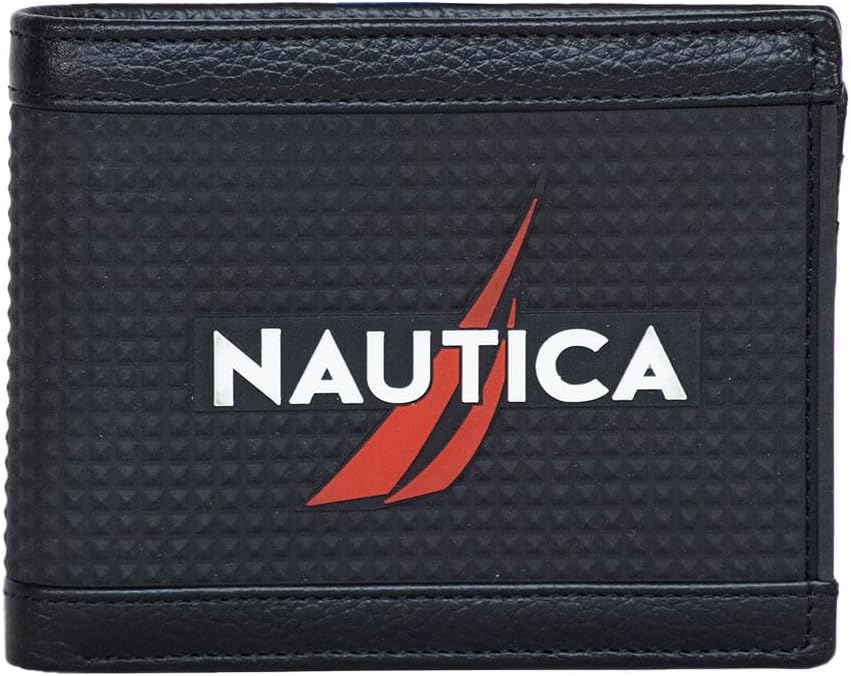 BILLETERA PARA HOMBRE NAUTICA BIFOLD DE CUERO CON BLOQUEO RFID - 1