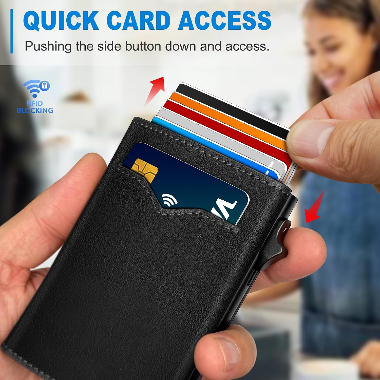BILLETERA PARA HOMBRE MIYOZI TRIFOLD POP UP CON BLOQUEO RFID Y CIERRE MAGNÉTICO - 5