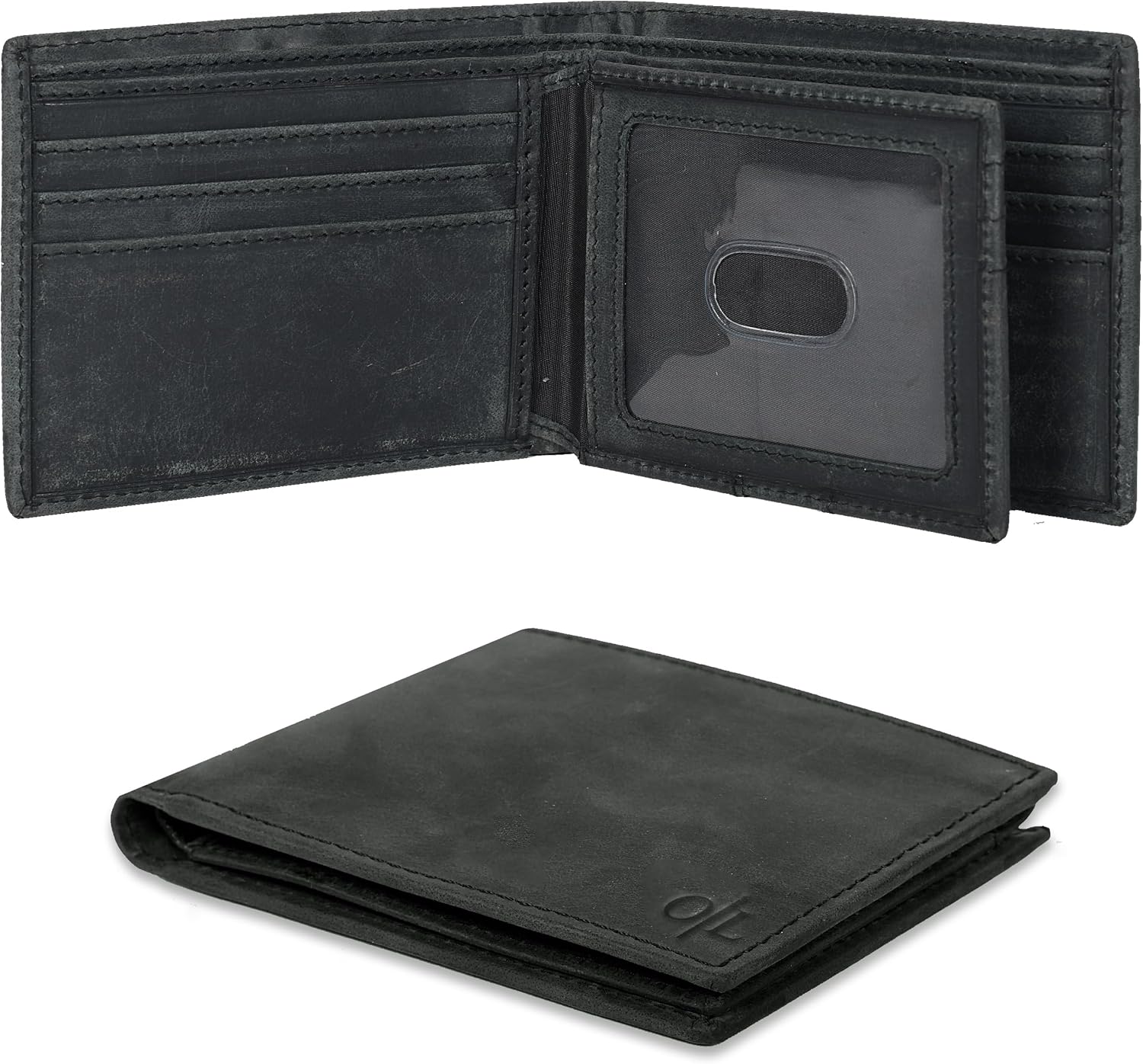 BILLETERA PARA HOMBRE OAK LEATHERS SLIM RFID BIFOLD CUERO VACUNO - 1