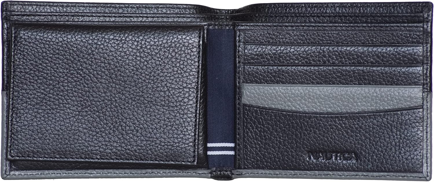 BILLETERA PARA HOMBRE NAUTICA BIFOLD DE CUERO CON BLOQUEO RFID - 3