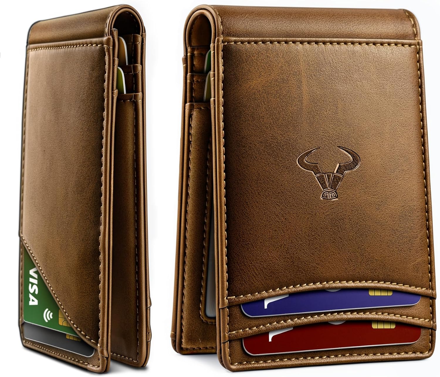 BILLETERA SLIM MAGNÉTICA DE CUERO BULLIANT PARA HOMBRE 10 TARJETAS - 1