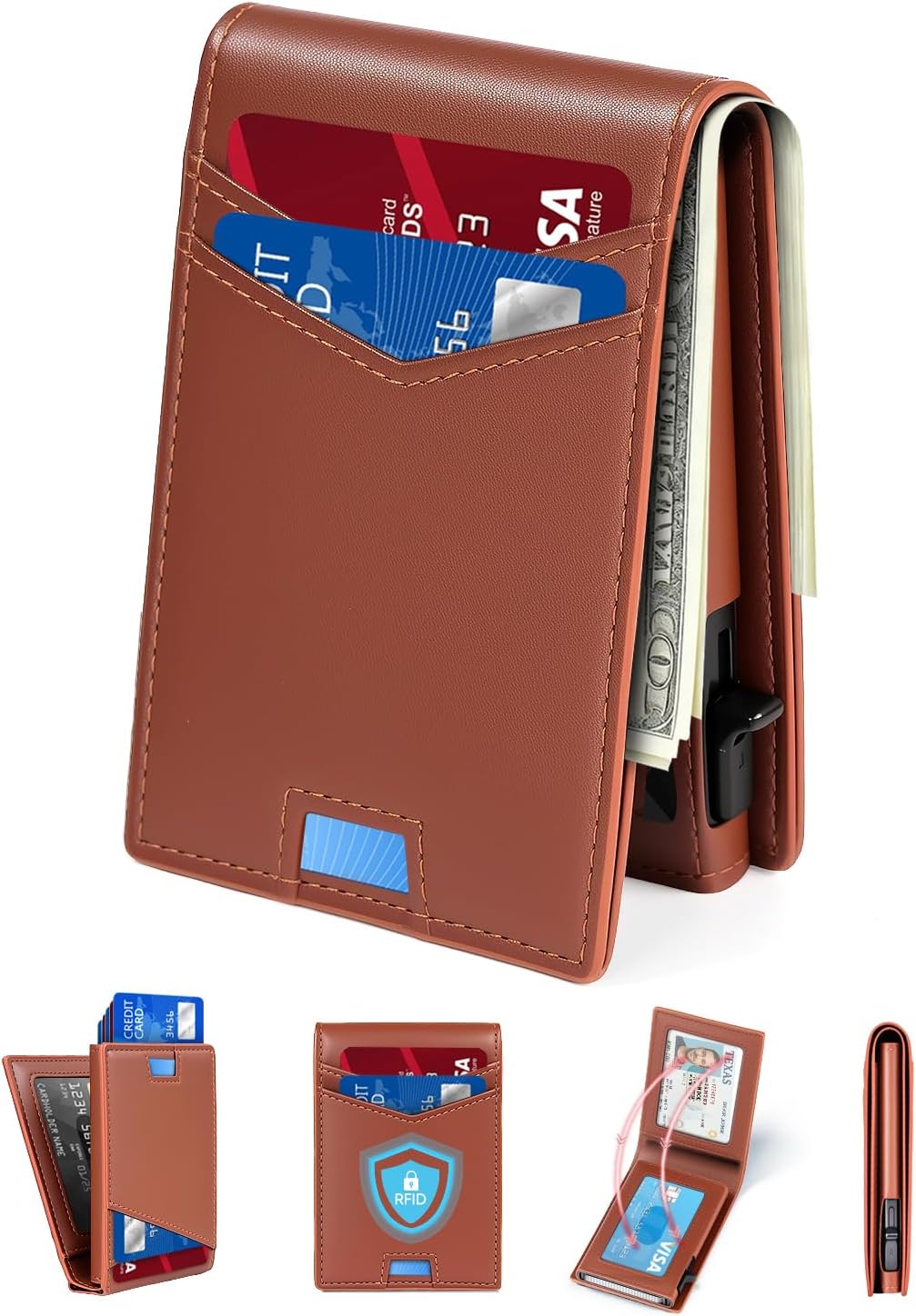 BILLETERA PARA HOMBRE BEFORPET RFID CON 2 VENTANAS PARA ID Y COMPARTIMENTO PARA DINERO - 1