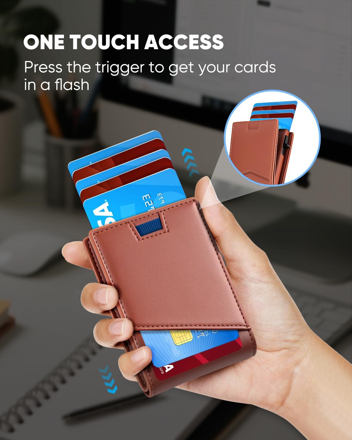 BILLETERA PARA HOMBRE BEFORPET RFID CON 2 VENTANAS PARA ID Y COMPARTIMENTO PARA DINERO - 2