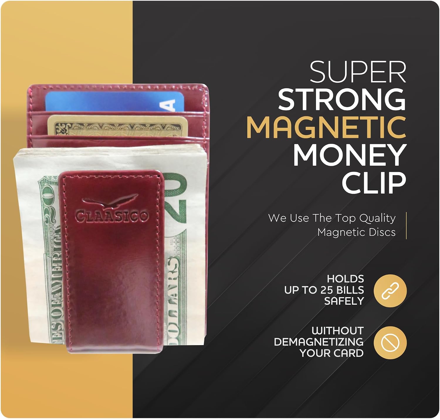 BILLETERA PARA HOMBRE CLAASICO CON CLIP MAGNÉTICO Y BLOQUEO RFID - 3