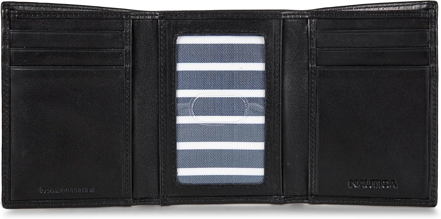 BILLETERA TRIFOLD PARA HOMBRE NAUTICA CUERO GENUINO CON PROTECCIÓN RFID - 4