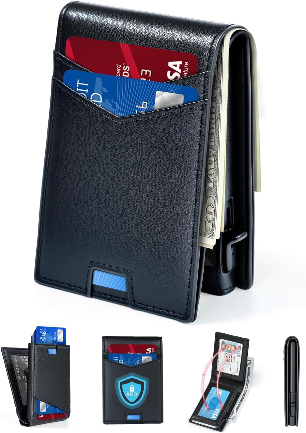 BILLETERA PARA HOMBRE BEFORPET RFID CON 2 VENTANAS PARA ID Y COMPARTIMENTO PARA DINERO - 1
