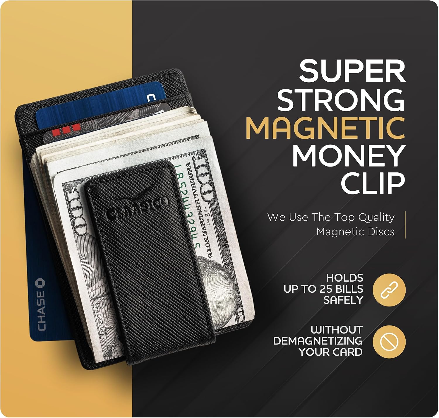 BILLETERA PARA HOMBRE CLAASICO CON CLIP MAGNÉTICO Y BLOQUEO RFID - 2