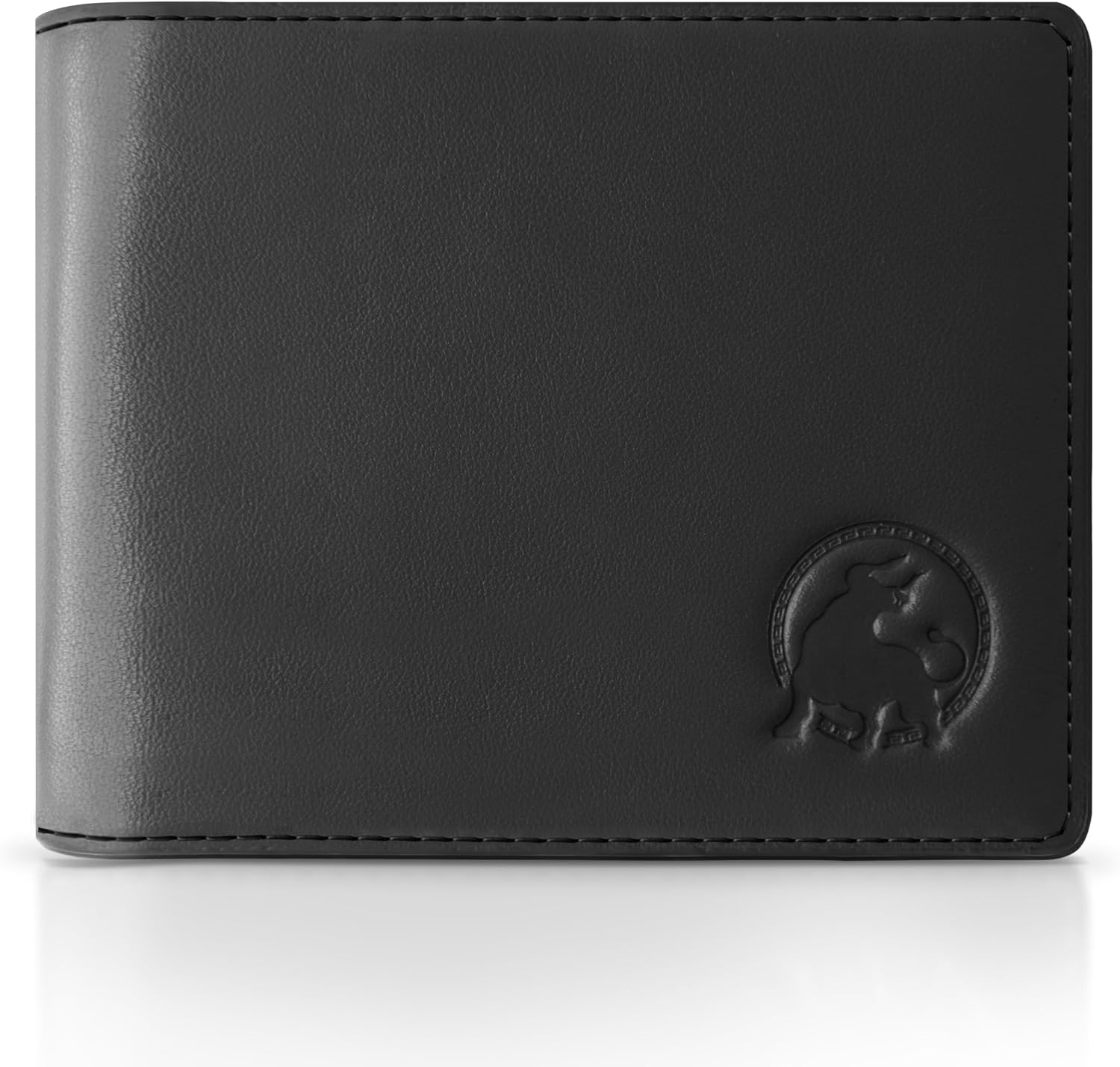 BILLETERA PARA HOMBRE BULLTAILOR SLIM BIFOLD DE CUERO FULL-GRAIN CON BLOQUEO RFID Y 8 RANURAS PARA TARJETAS NEGRA - 1