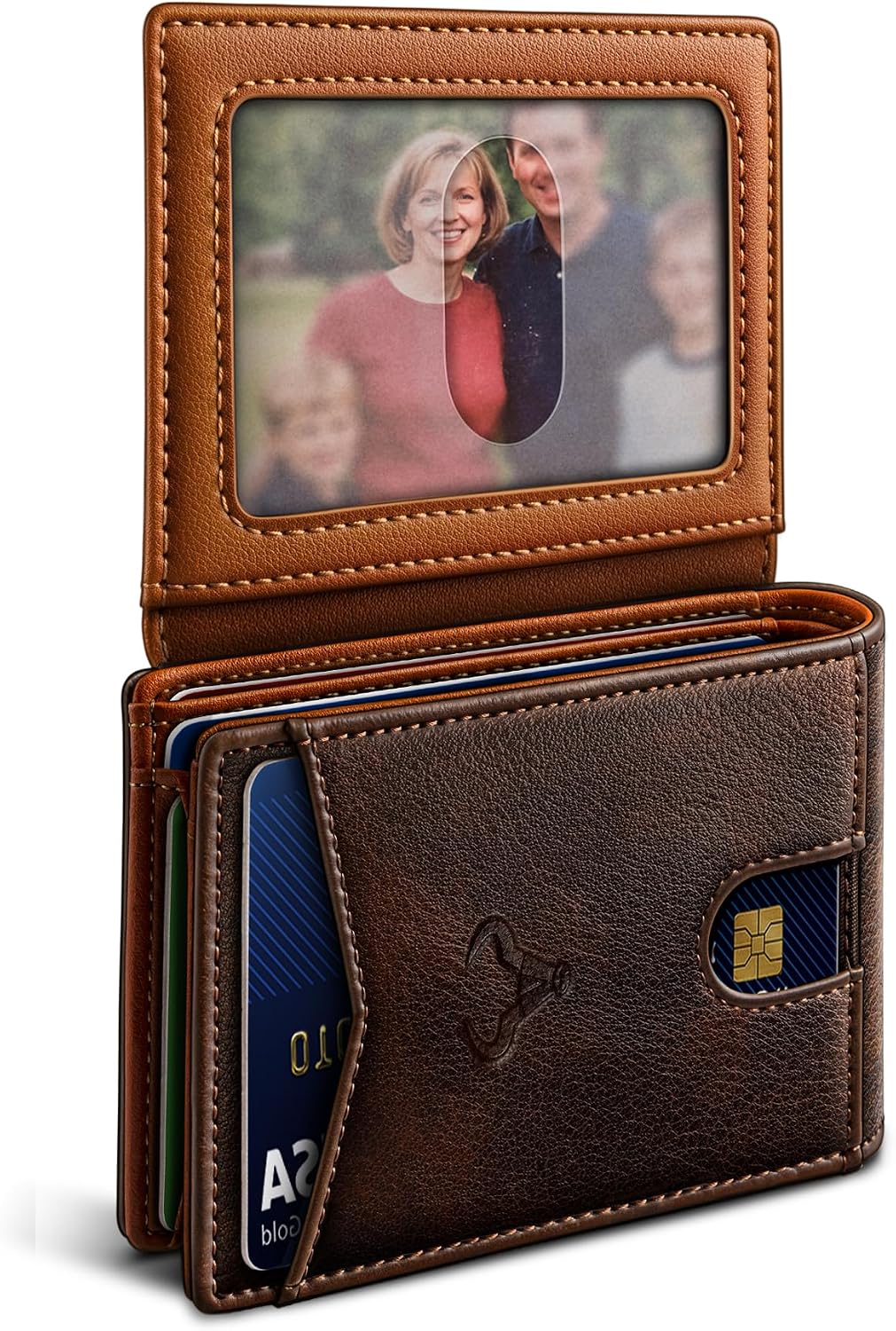 BILLETERA PARA HOMBRE BULLIANT SLIM DE CUERO PARA 11 TARJETAS - 1