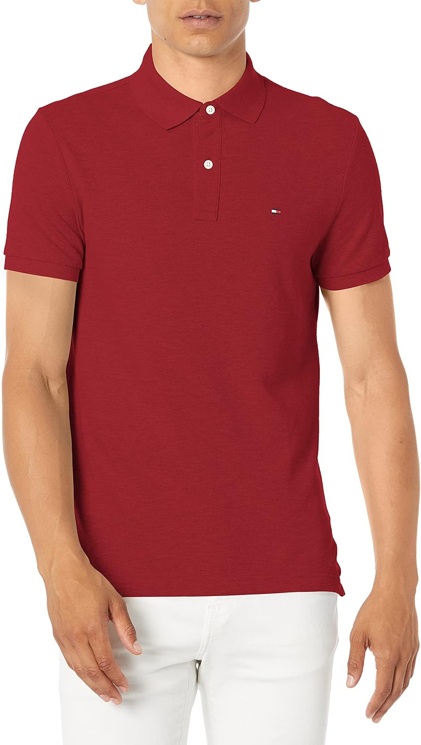 POLO PARA HOMBRE TOMMY HILFIGER IVY CF ROJO BIKING MANGA CORTA AJUSTE REGULAR - 1