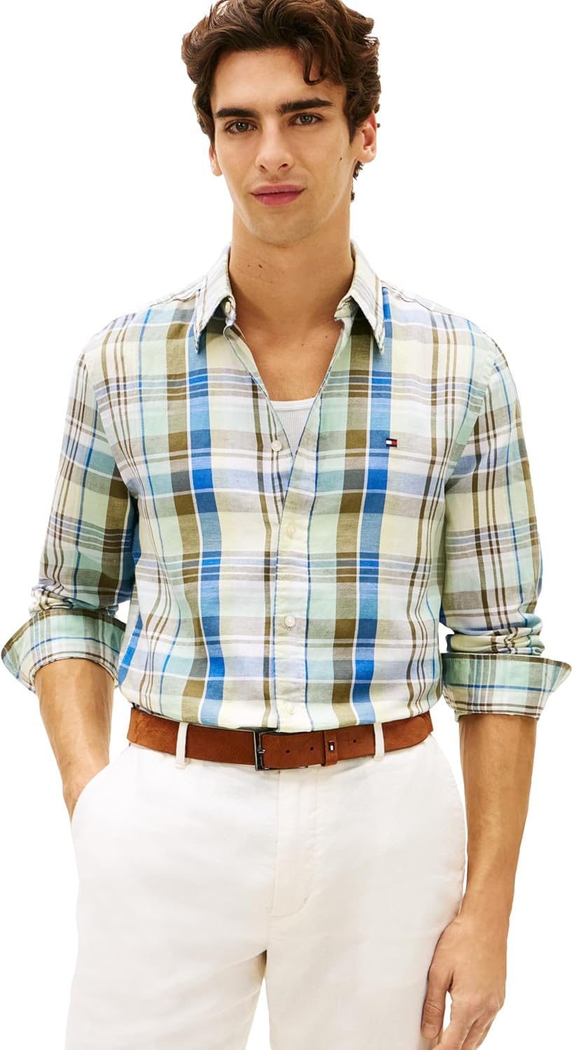 CAMISA DE LINO PARA HOMBRE TOMMY HILFIGER MANGA LARGA REGULAR FIT - 1