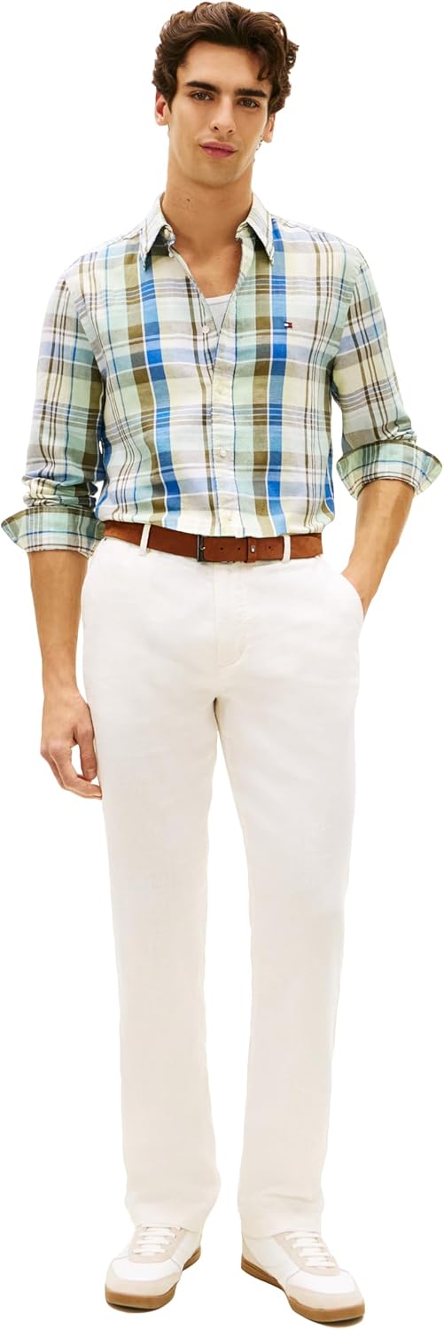 CAMISA DE LINO PARA HOMBRE TOMMY HILFIGER MANGA LARGA REGULAR FIT - 4
