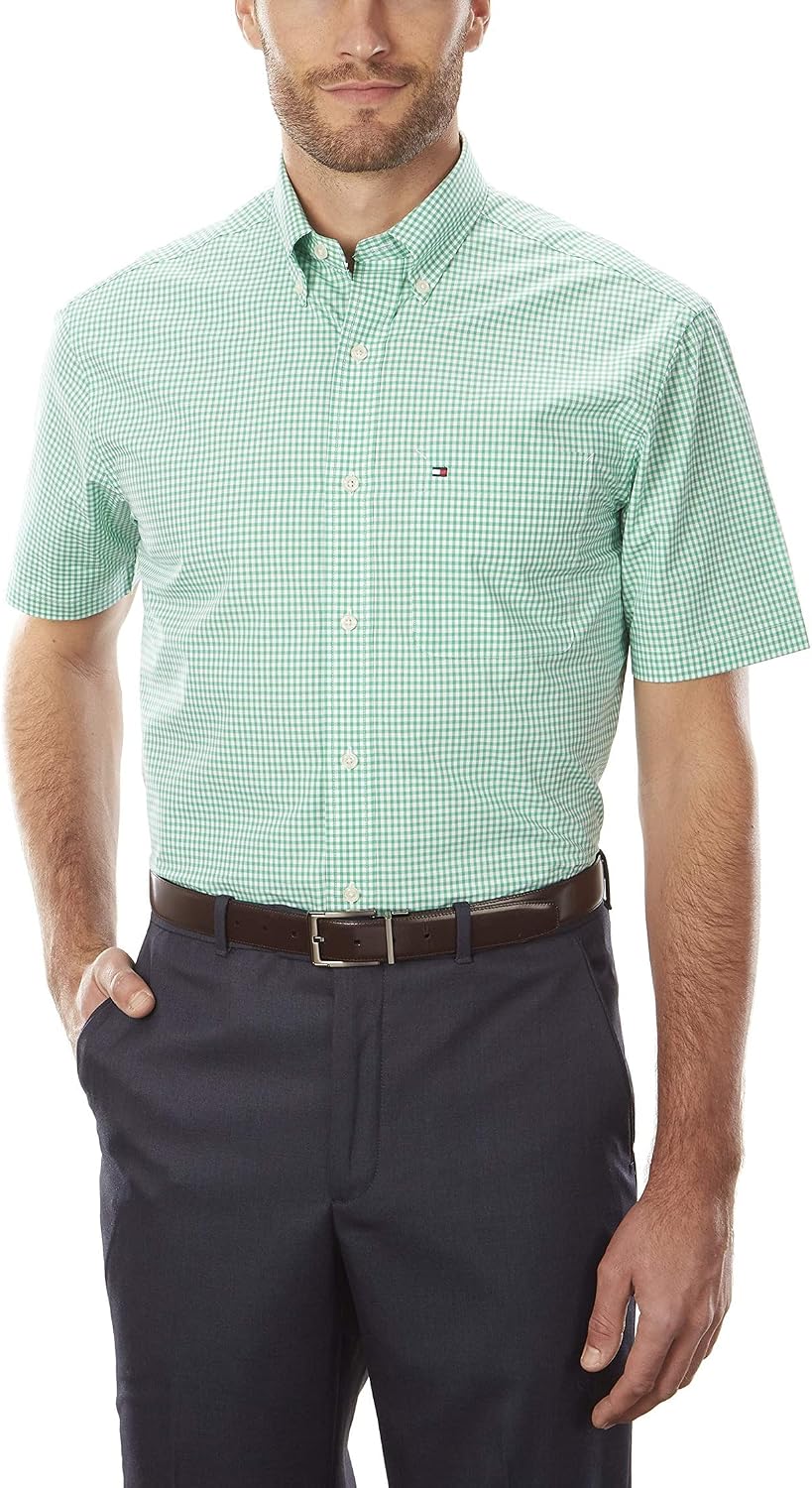 CAMISA DE VESTIR TOMMY HILFIGER PARA HOMBRE MANGA CORTA COLOR CACTUS - 2