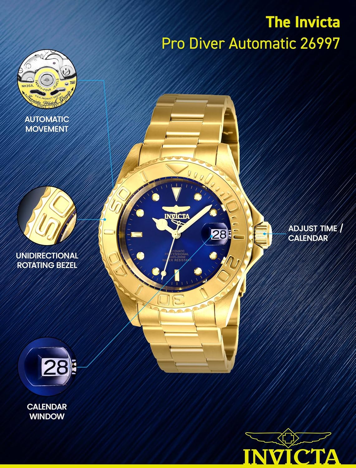 RELOJ DE PULSERA INVICTA PRO DIVER - 5