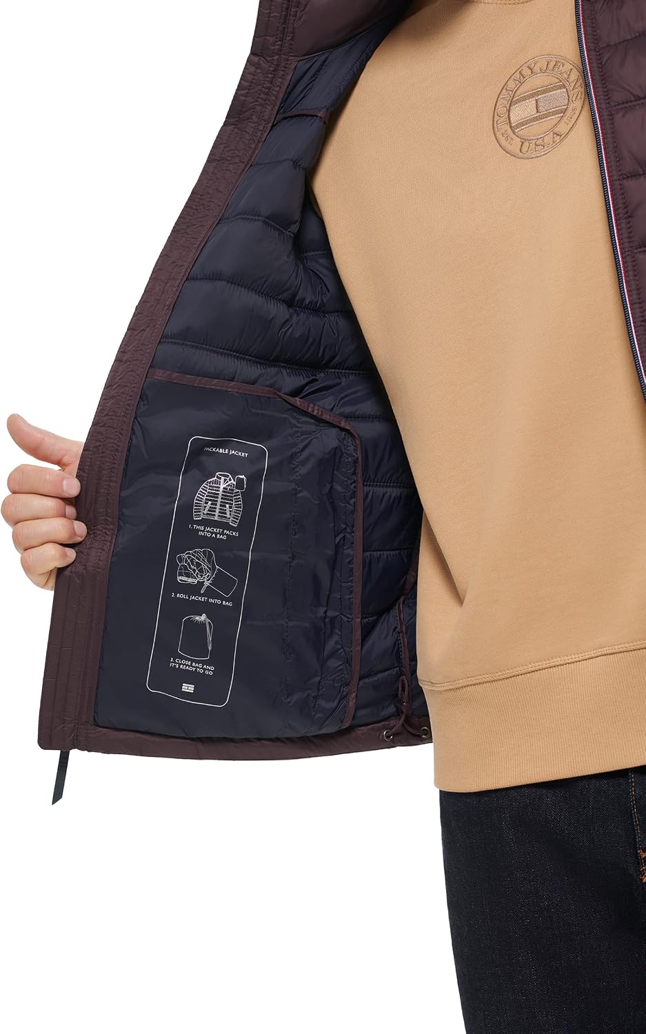 CASACA TOMMY HILFIGER ULTRA LOFT LIGERA PLEGABLE PARA HOMBRE - 5