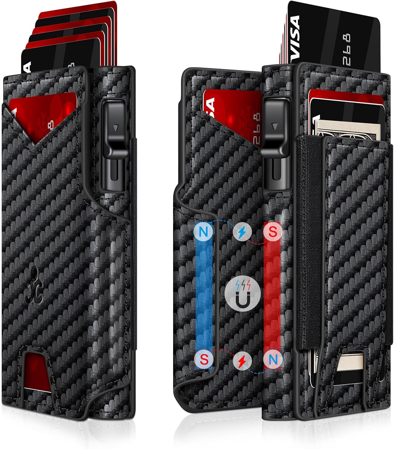 BILLETERA PARA HOMBRE SEMORID SLIM POP UP CON BLOQUEO RFID Y VENTANA PARA ID - 1