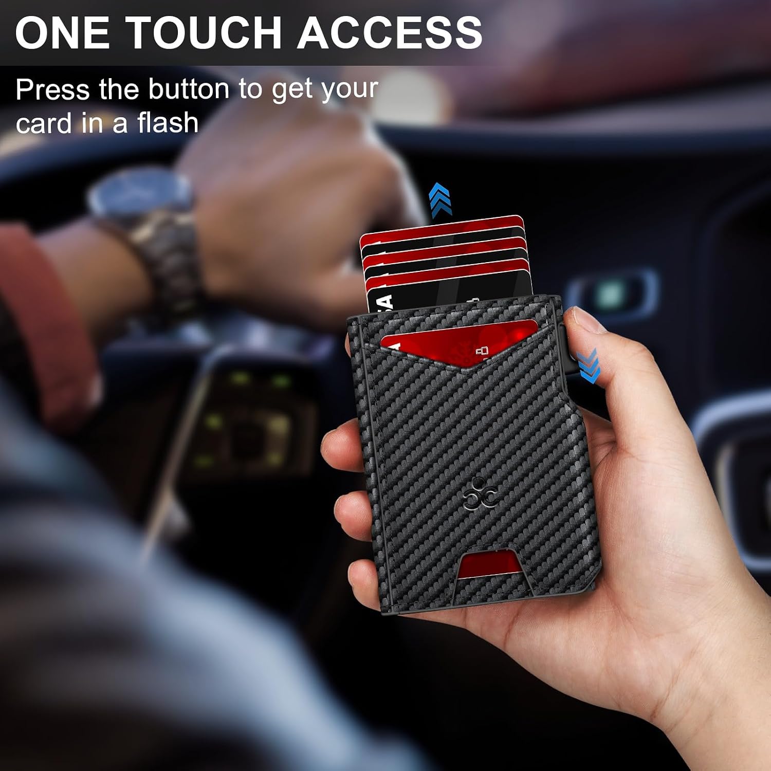 BILLETERA PARA HOMBRE SEMORID SLIM POP UP CON BLOQUEO RFID Y VENTANA PARA ID - 2
