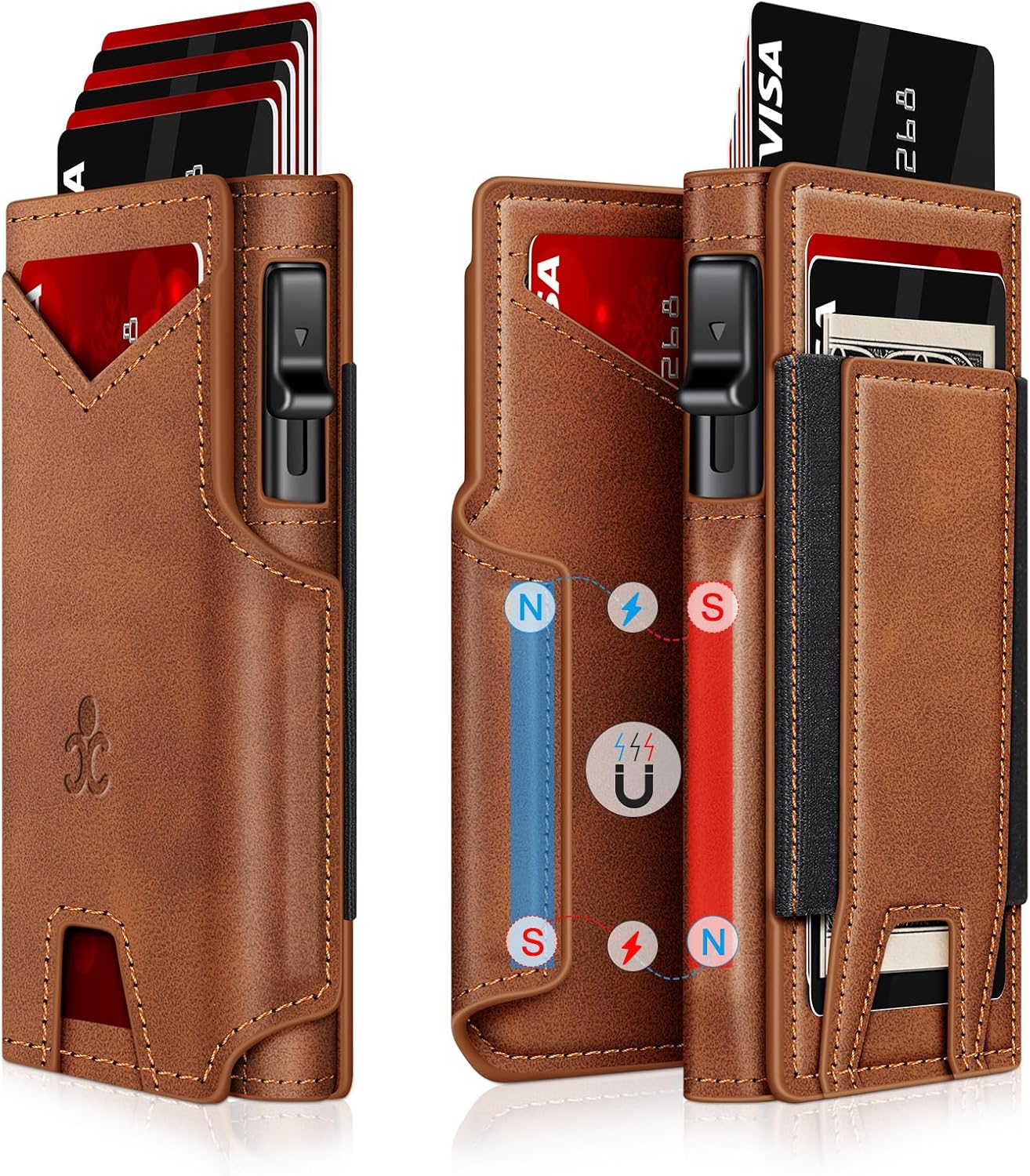 BILLETERA PARA HOMBRE SEMORID SLIM POP UP CON BLOQUEO RFID Y VENTANA PARA ID - 1