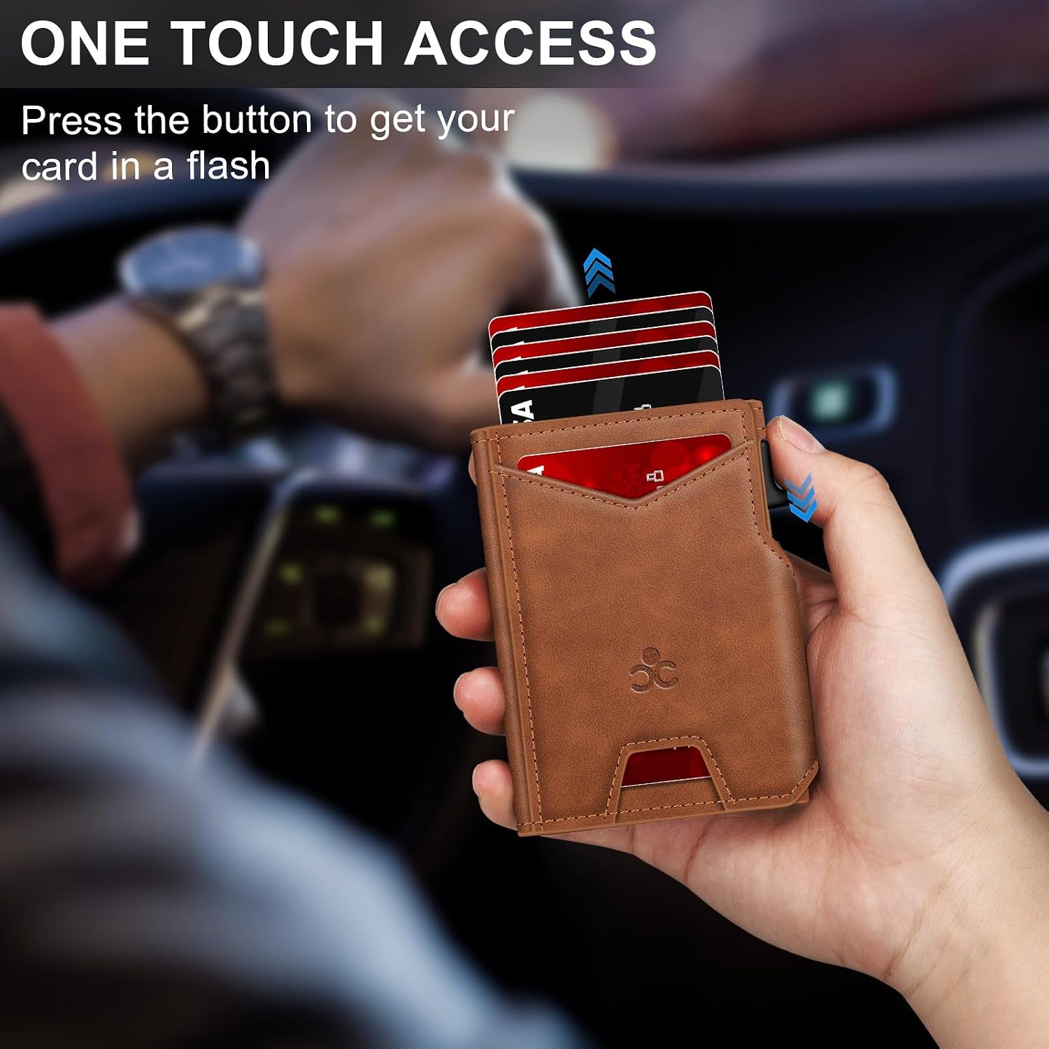 BILLETERA PARA HOMBRE SEMORID SLIM POP UP CON BLOQUEO RFID Y VENTANA PARA ID - 2