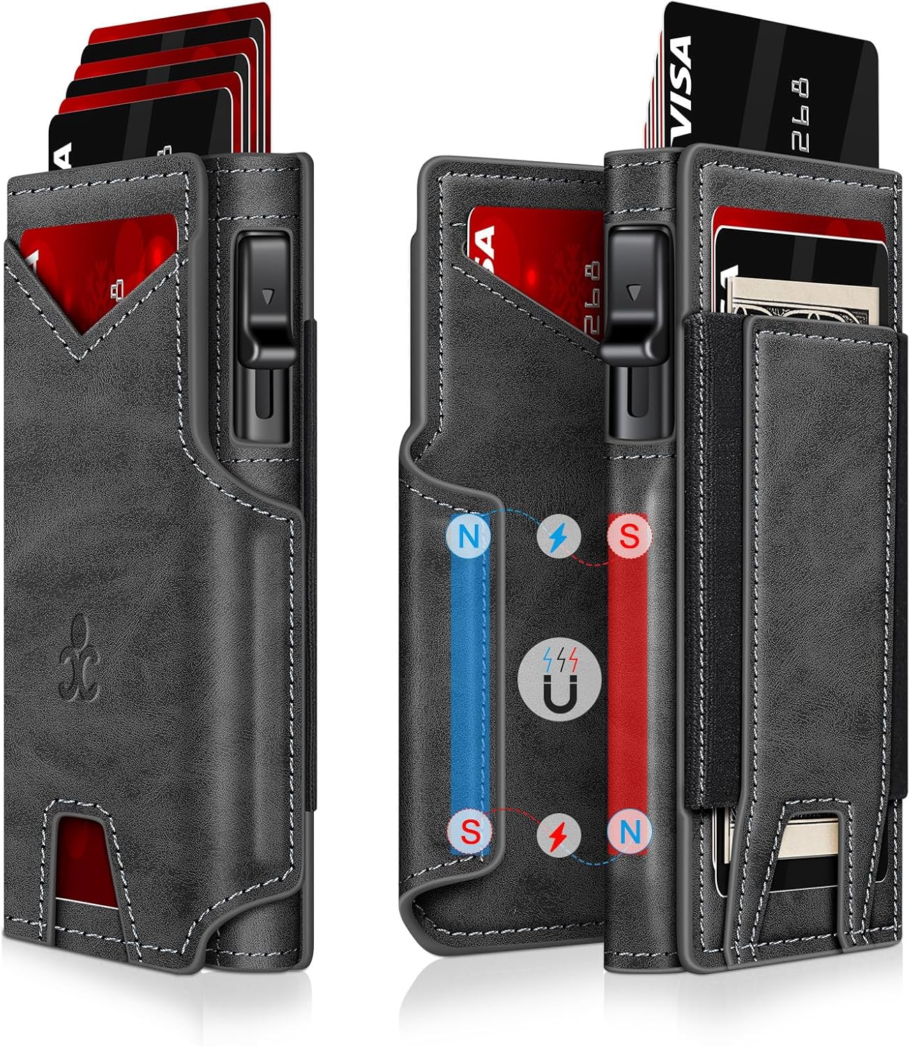 BILLETERA PARA HOMBRE SEMORID SLIM POP UP CON BLOQUEO RFID Y VENTANA PARA ID - 1