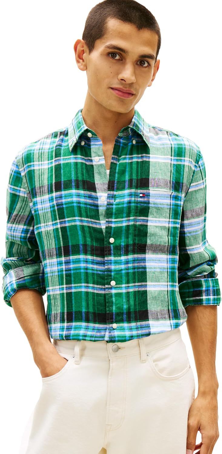 CAMISA DE HOMBRE TOMMY HILFIGER MANGA LARGA LINO CORTE REGULAR - 1