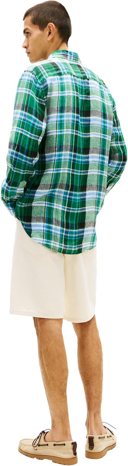 CAMISA DE HOMBRE TOMMY HILFIGER MANGA LARGA LINO CORTE REGULAR - 4