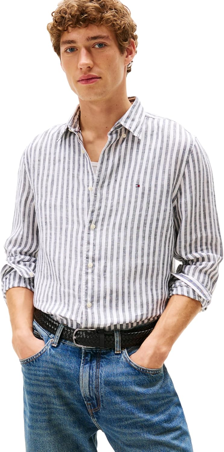 CAMISA DE LINO MANGA LARGA TOMMY HILFIGER PARA HOMBRE REGULAR FIT - 1