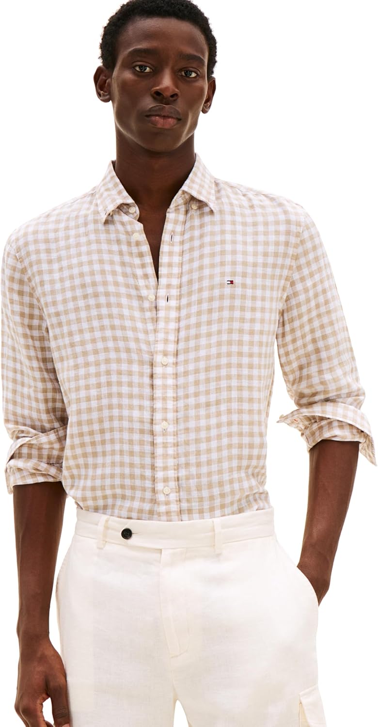 CAMISA DE LINO PARA HOMBRE TOMMY HILFIGER MANGA LARGA REGULAR FIT - 1