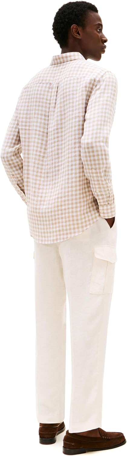CAMISA DE LINO PARA HOMBRE TOMMY HILFIGER MANGA LARGA REGULAR FIT - 4