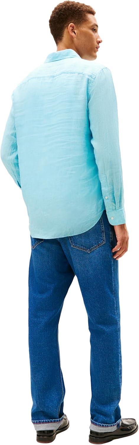 CAMISA DE LINO MANGA LARGA TOMMY HILFIGER PARA HOMBRE REGULAR FIT - 4
