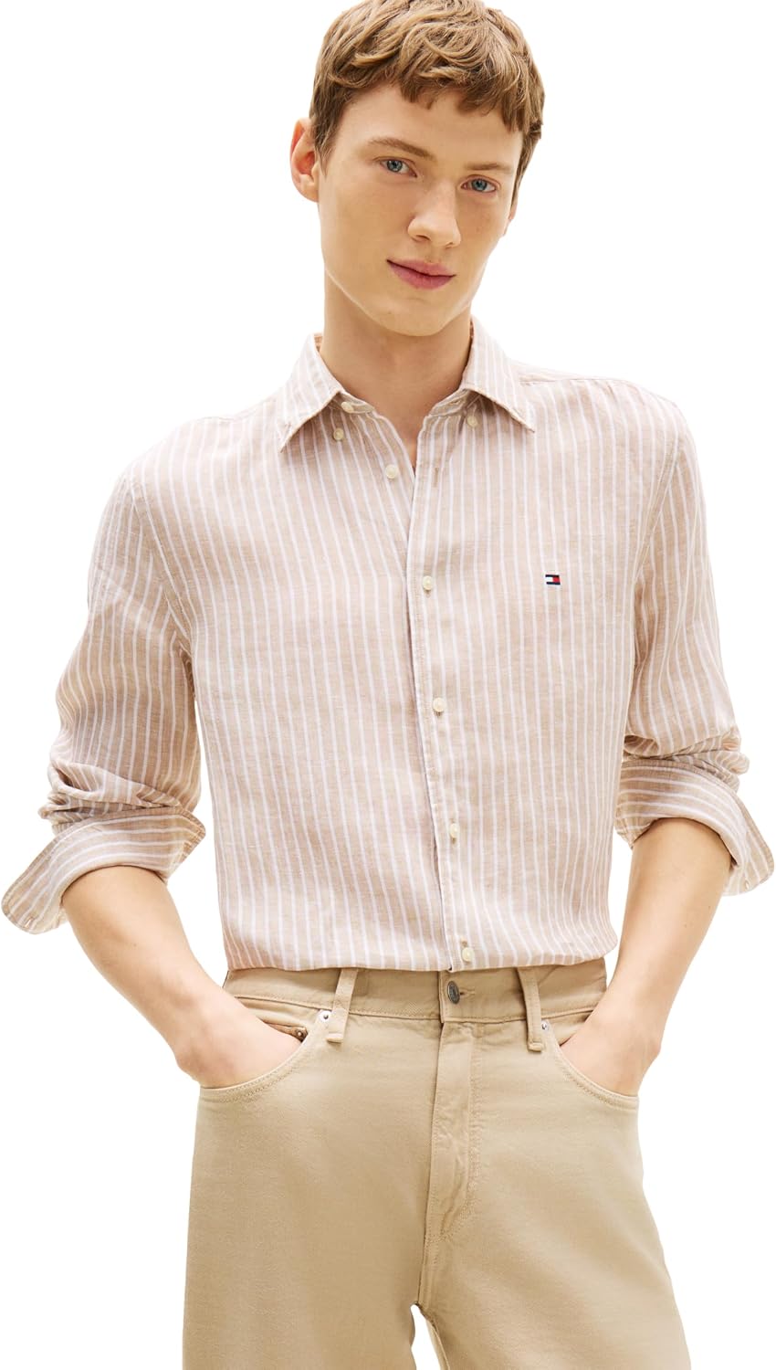 CAMISA DE HOMBRE TOMMY HILFIGER MANGA LARGA LINO REGULAR FIT - 1