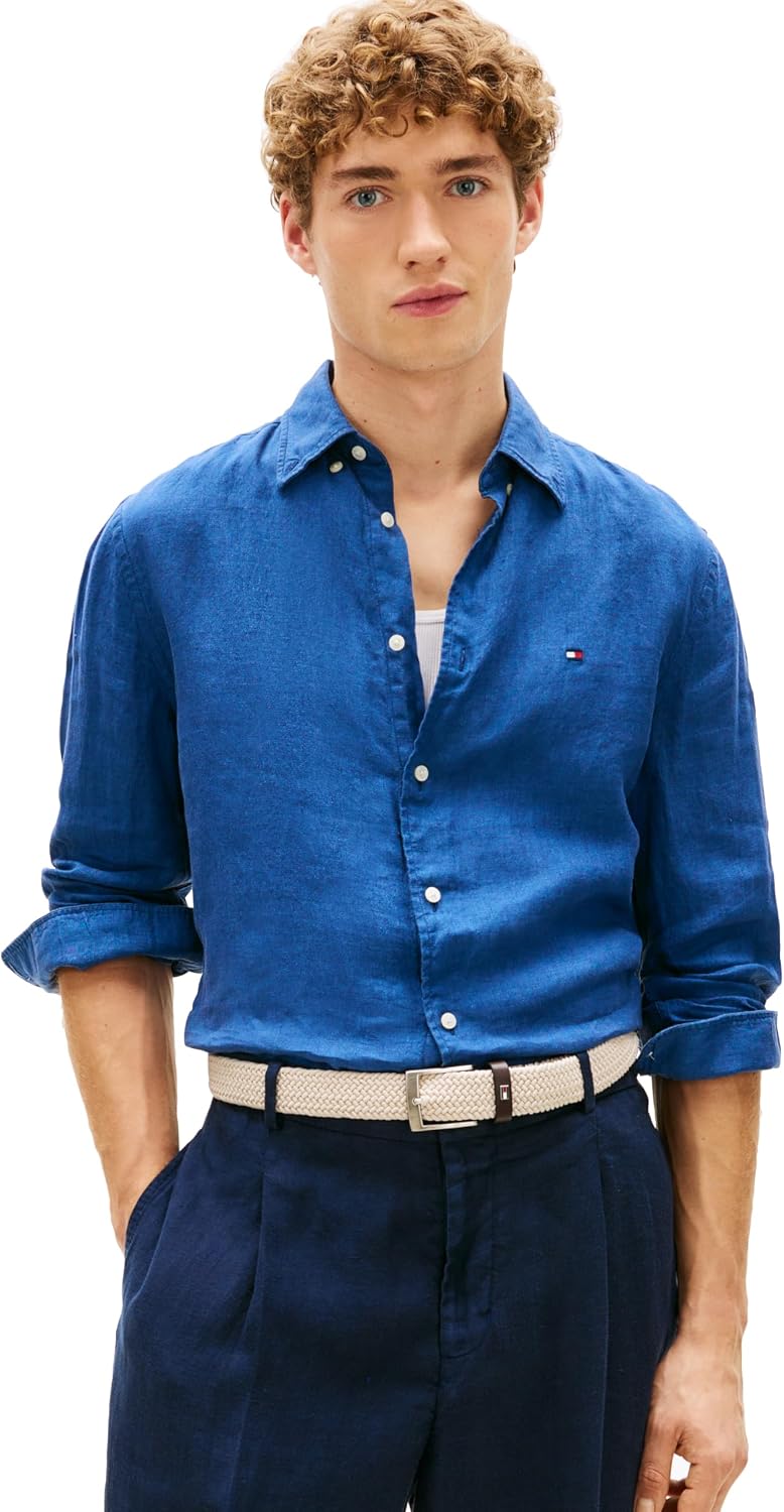 CAMISA DE HOMBRE TOMMY HILFIGER MANGA LARGA LINO AJUSTE REGULAR - 1