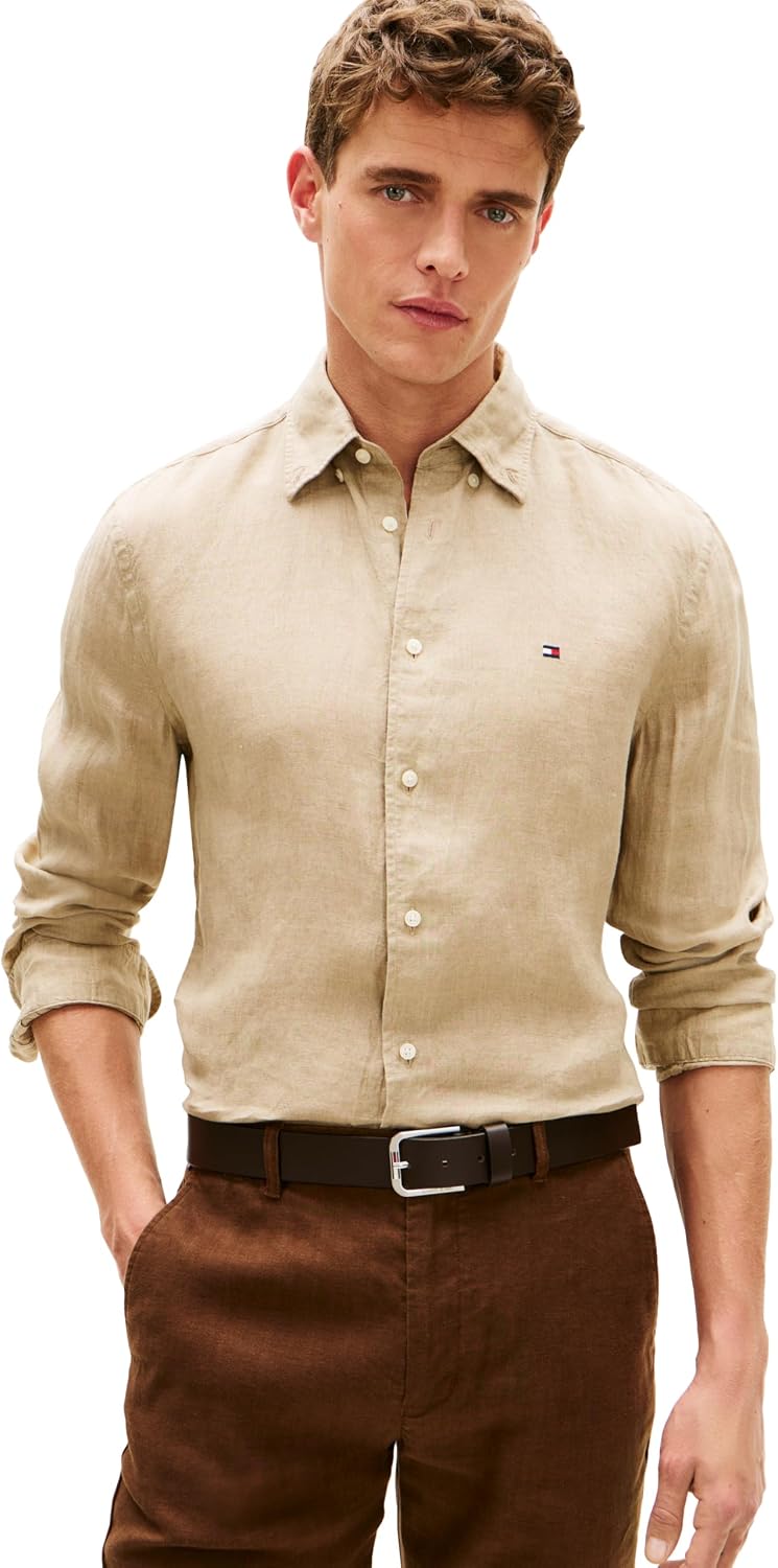 CAMISA DE HOMBRE TOMMY HILFIGER MANGA LARGA LINO AJUSTE REGULAR - 1