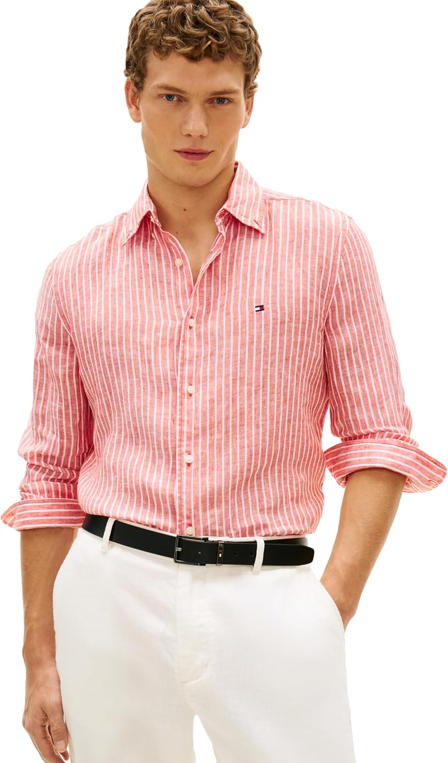 CAMISA DE LINO MANGA LARGA TOMMY HILFIGER PARA HOMBRE REGULAR FIT - 1