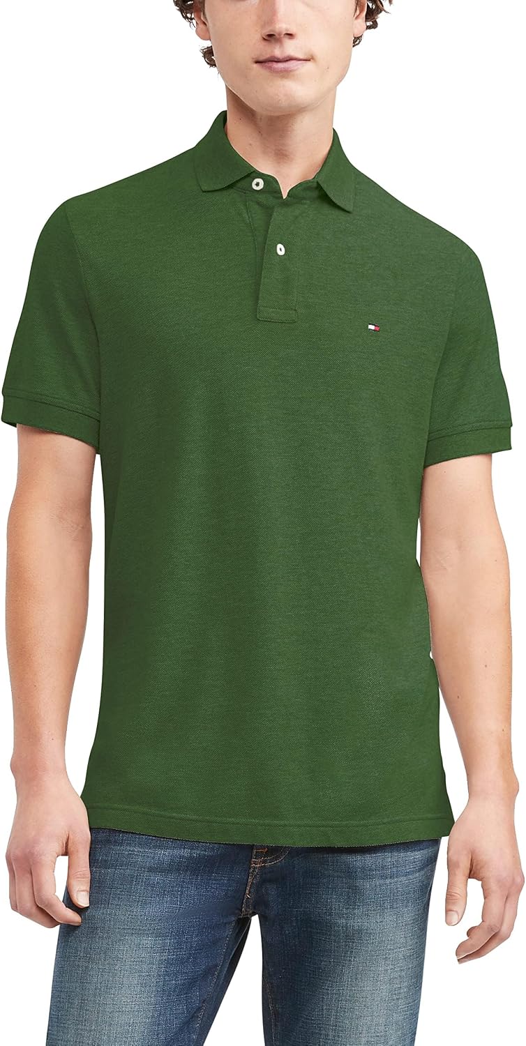 POLO PARA HOMBRE TOMMY HILFIGER MANGA CORTA ALGODÓN PIQUÉ AJUSTE CLÁSICO VERDE - 1
