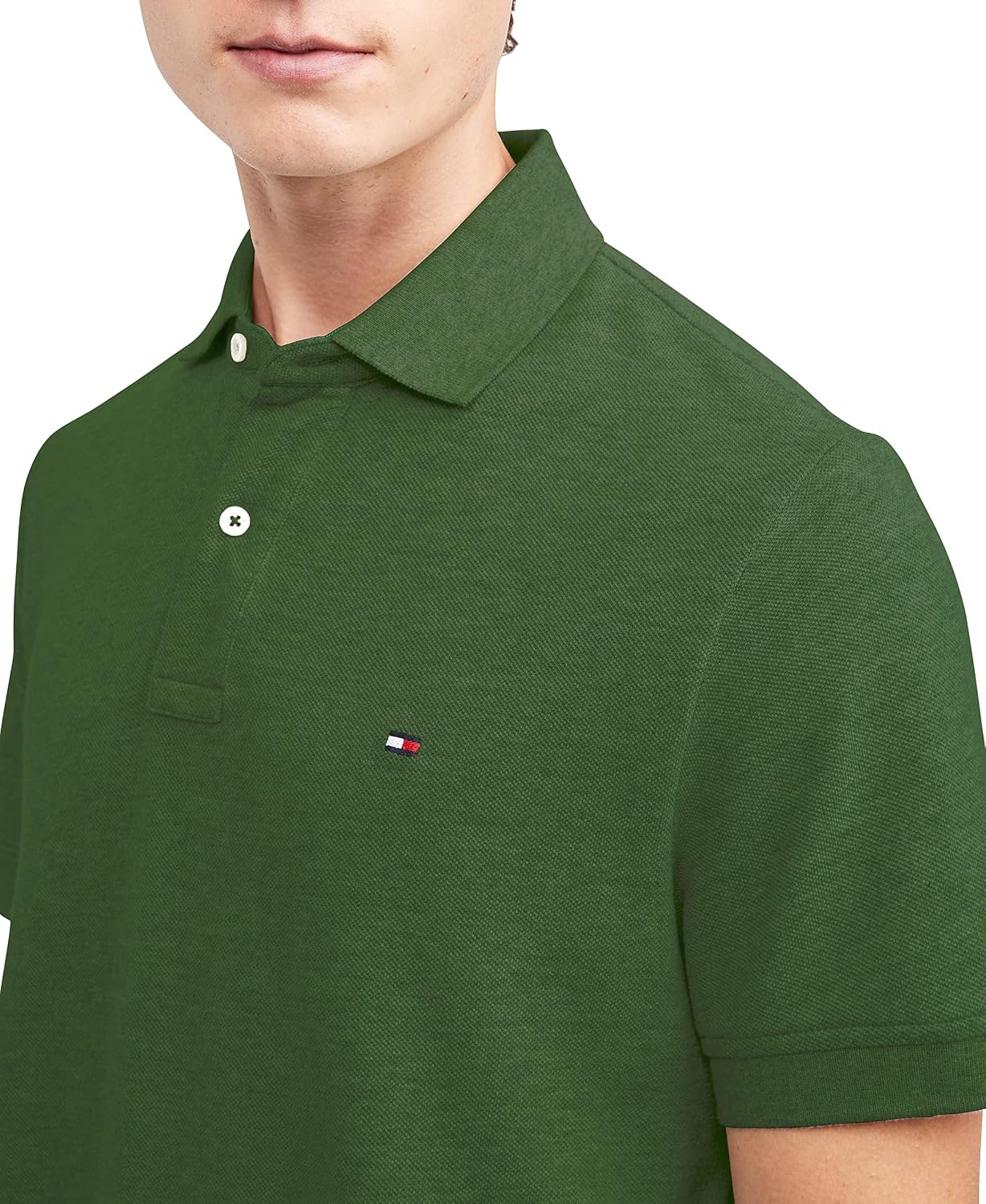 POLO PARA HOMBRE TOMMY HILFIGER MANGA CORTA ALGODÓN PIQUÉ AJUSTE CLÁSICO VERDE - 3