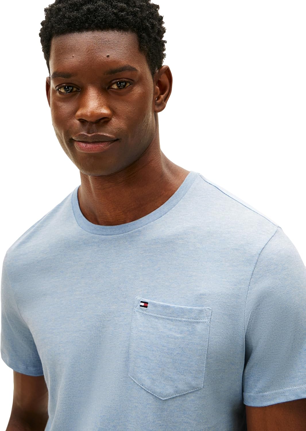 CAMISETA PARA HOMBRE TOMMY HILFIGER ESSENTIAL MANGA CORTA ALGODÓN CUELLO REDONDO CON BOLSILLO AZUL JASPEADO - 2