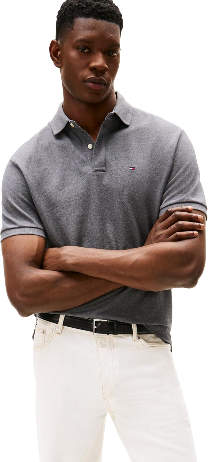 CAMISA POLO PARA HOMBRE TOMMY HILFIGER MANGA CORTA ALGODÓN PIQUÉ AJUSTE CLÁSICO GRIS MEDIANO - 1