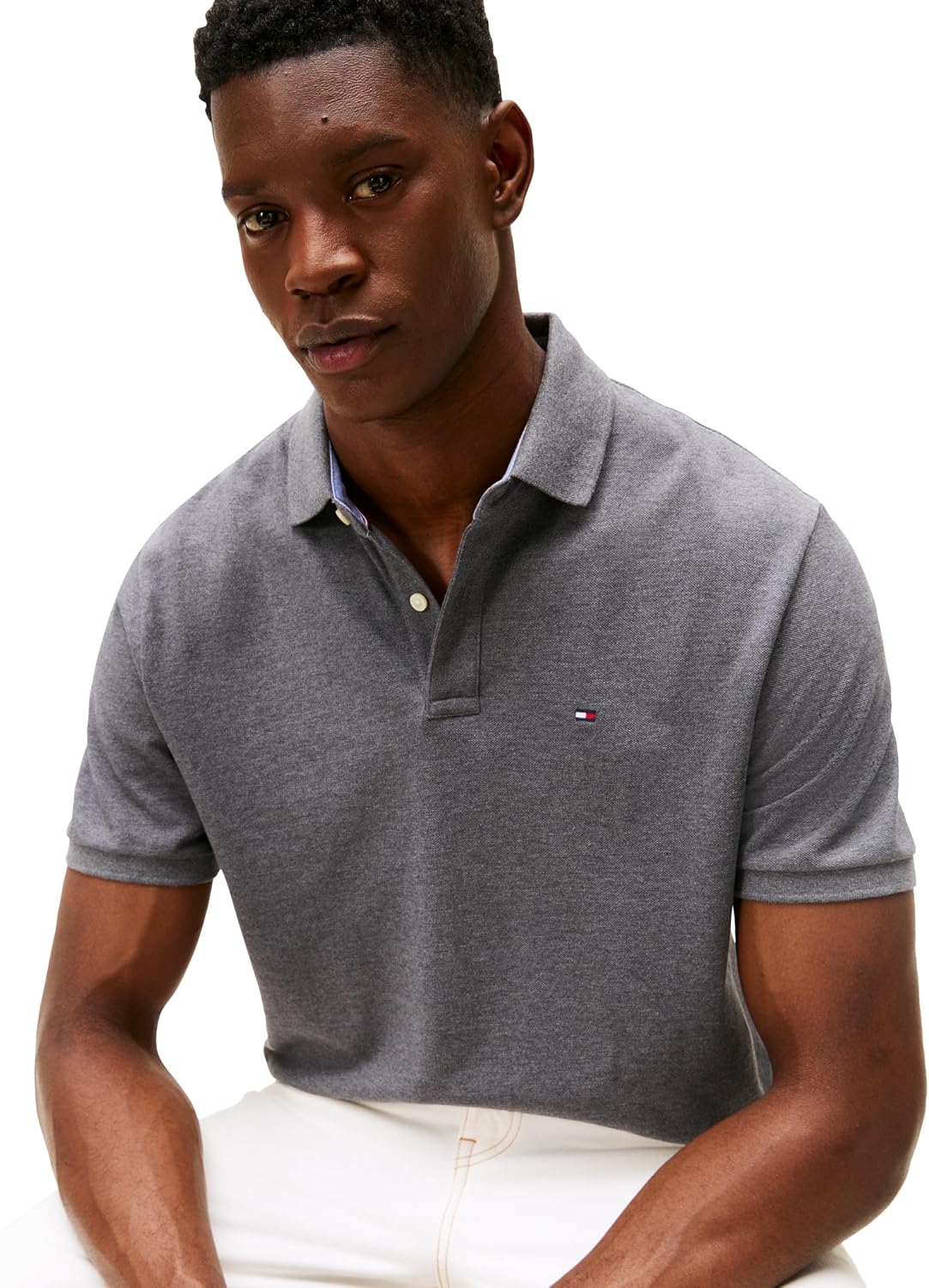 CAMISA POLO PARA HOMBRE TOMMY HILFIGER MANGA CORTA ALGODÓN PIQUÉ AJUSTE CLÁSICO GRIS MEDIANO - 2