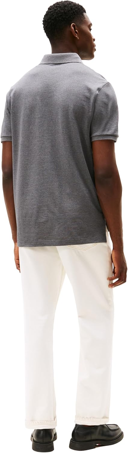 CAMISA POLO PARA HOMBRE TOMMY HILFIGER MANGA CORTA ALGODÓN PIQUÉ AJUSTE CLÁSICO GRIS MEDIANO - 4