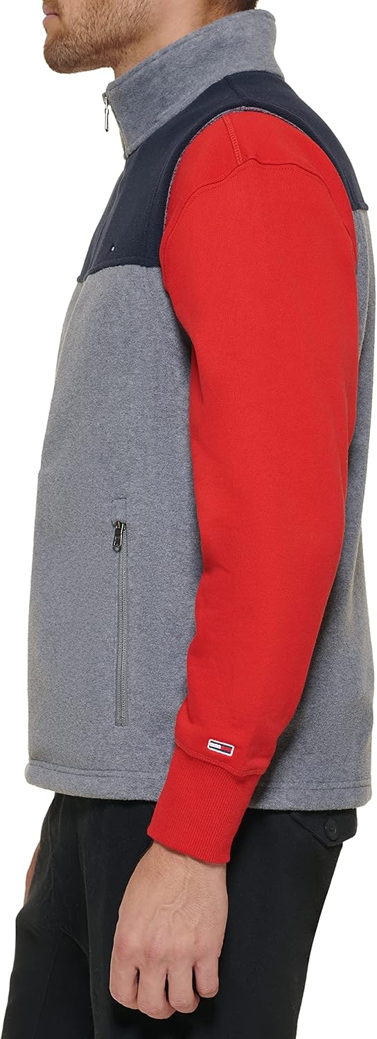 CHALECO DE FORRO POLAR LIGERO TOMMY HILFIGER PARA HOMBRE AZUL MARINO Y GRIS CLARO - 2