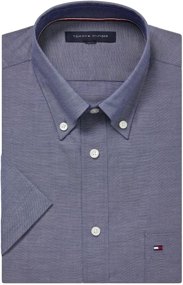CAMISA DE VESTIR TOMMY HILFIGER PARA HOMBRE MANGA CORTA AZUL MARINO - 3