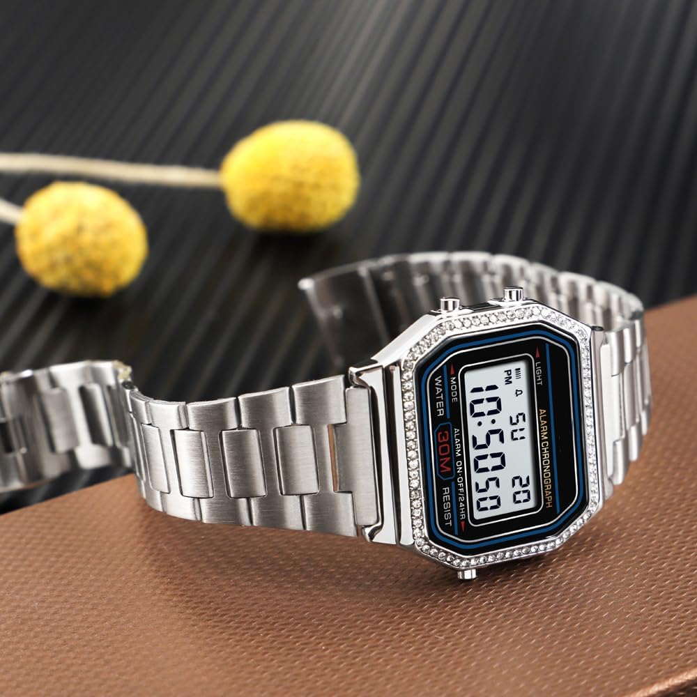 RELOJ DE PULSERA DIGITAL PARA HOMBRE PASOY ACERO DORADO - 4