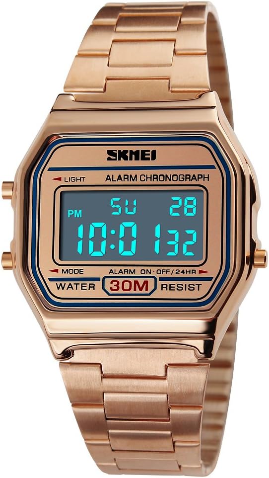 RELOJ DE PULSERA DIGITAL PARA HOMBRE PASOY ACERO DORADO - 1