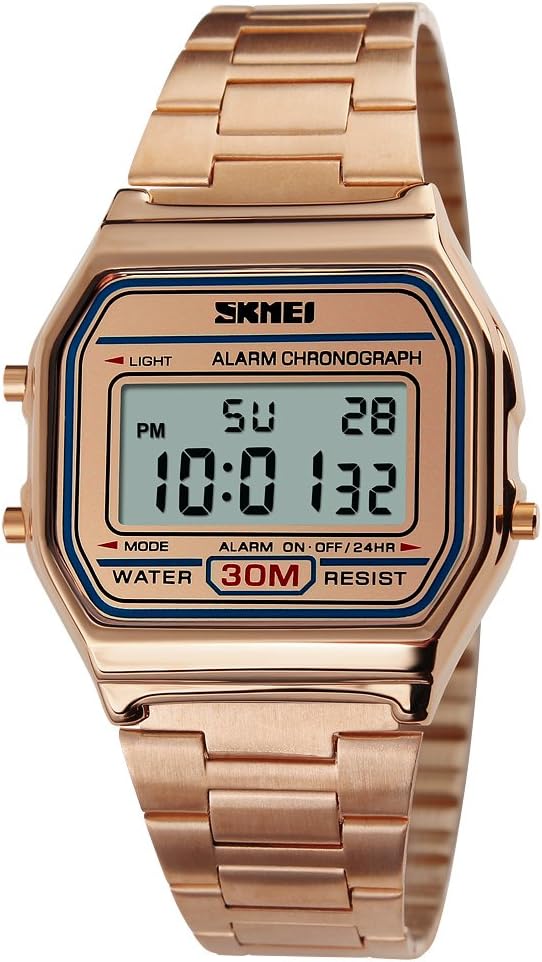 RELOJ DE PULSERA DIGITAL PARA HOMBRE PASOY ACERO DORADO - 2